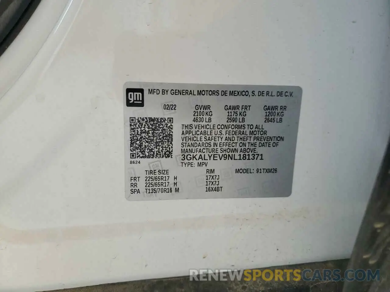 15 fotografías del automóvil dañado 3GKALYEV9NL181371 GMC TERRAIN AT 2022