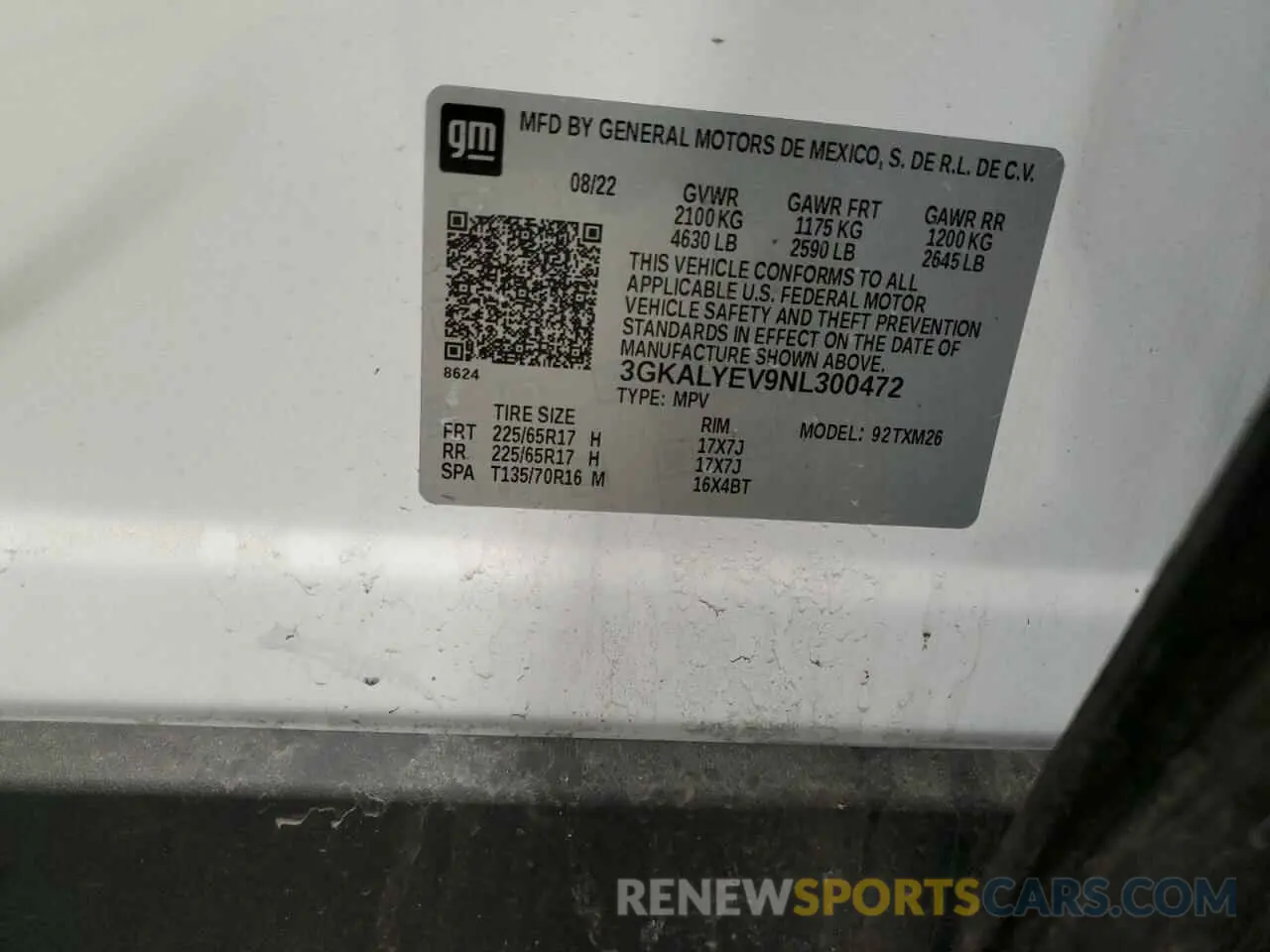 14 fotografías del automóvil dañado 3GKALYEV9NL300472 GMC TERRAIN AT 2022