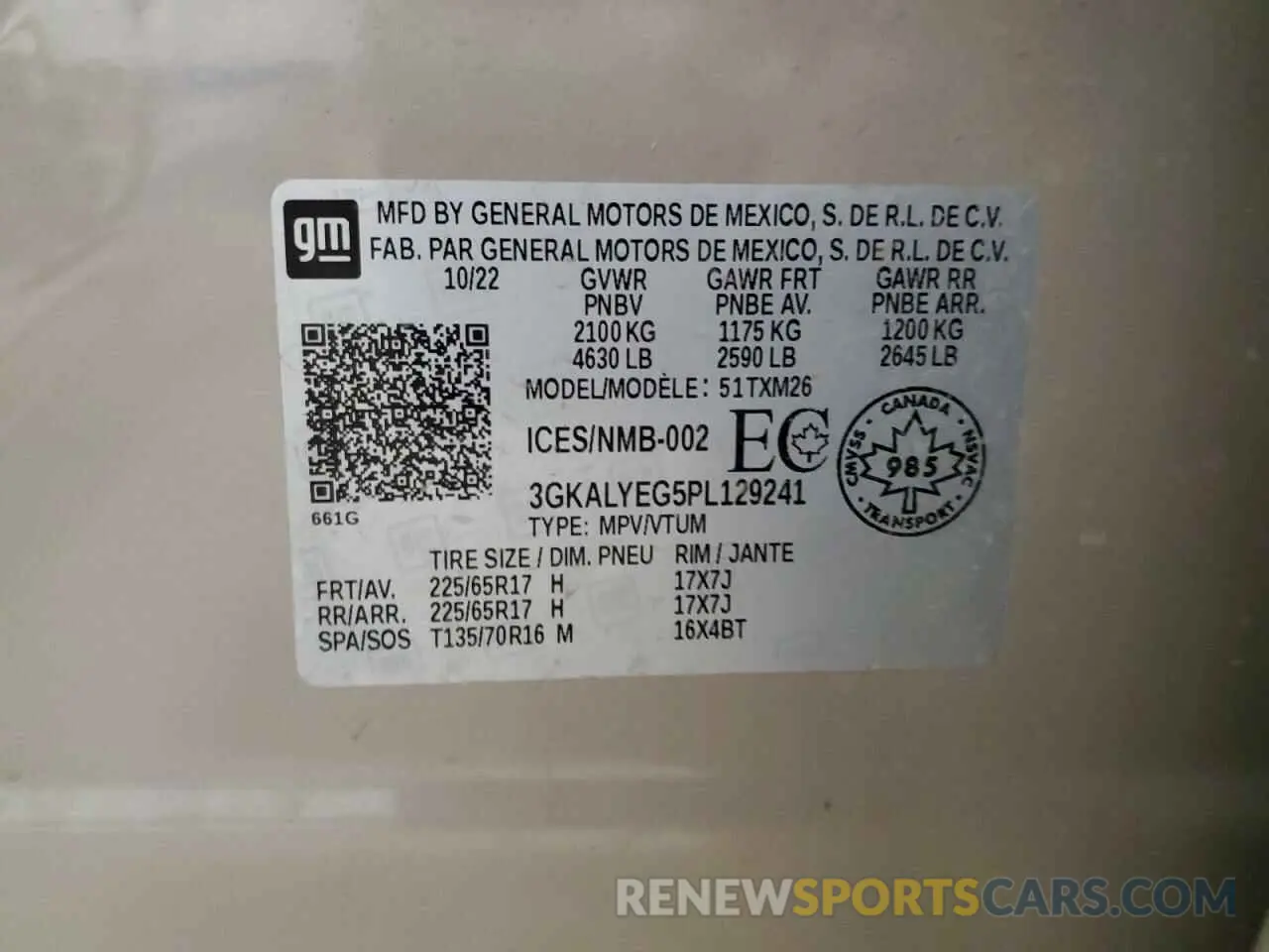 13 fotografías del automóvil dañado 3GKALYEG5PL129241 GMC TERRAIN AT 2023