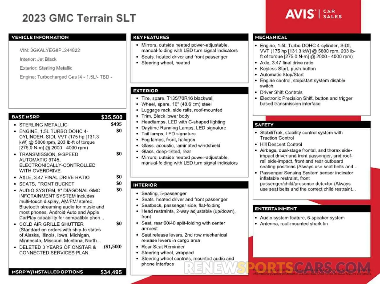 13 fotografías del automóvil dañado 3GKALYEG8PL244822 GMC TERRAIN AT 2023