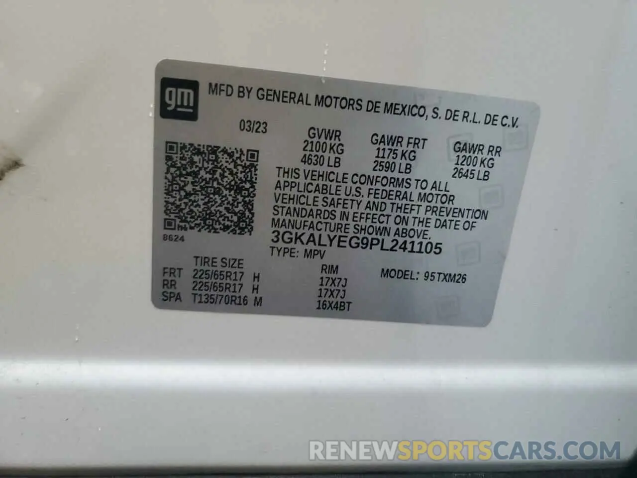 14 fotografías del automóvil dañado 3GKALYEG9PL241105 GMC TERRAIN AT 2023