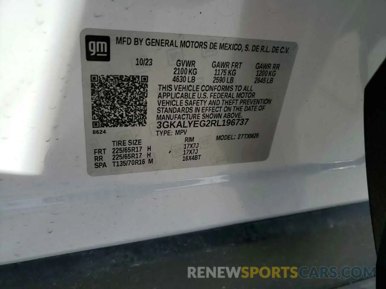 15 fotografías del automóvil dañado 3GKALYEG2RL196737 GMC TERRAIN AT 2024