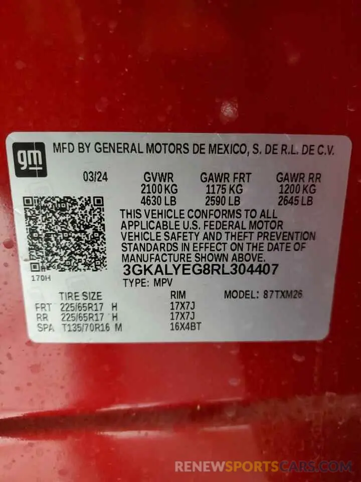 12 fotografías del automóvil dañado 3GKALYEG8RL304407 GMC TERRAIN AT 2024
