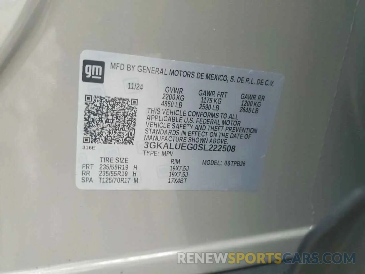 13 fotografías del automóvil dañado 3GKALUEG0SL222508 GMC TERRAIN EL 2025