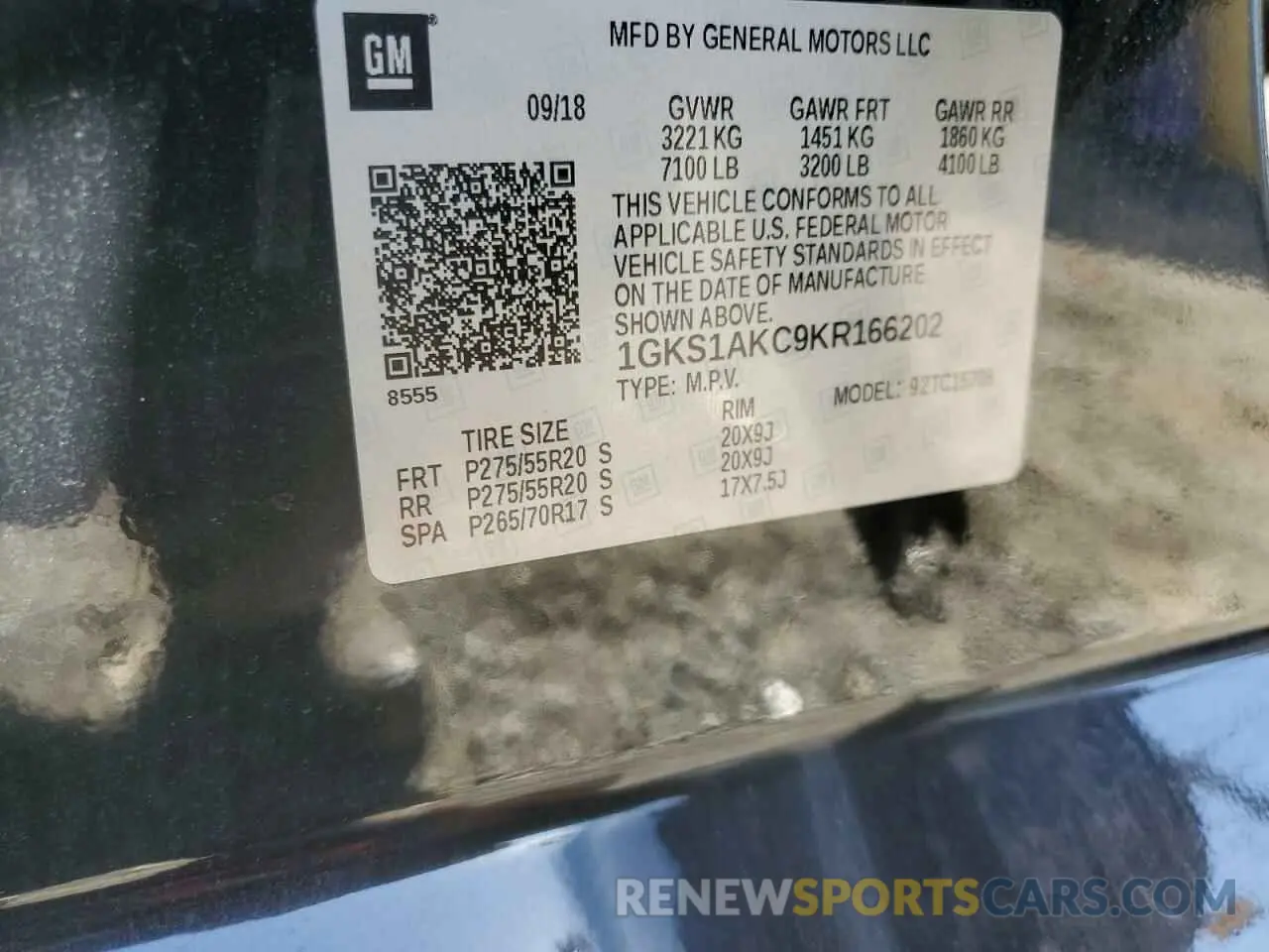 15 fotografías del automóvil dañado 1GKS1AKC9KR166202 GMC YUKON 2019