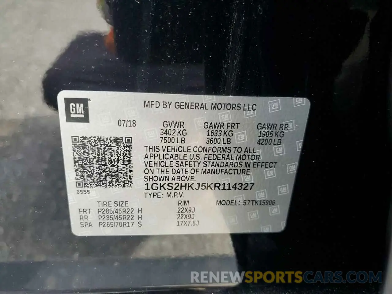 13 fotografías del automóvil dañado 1GKS2HKJ5KR114327 GMC YUKON 2019