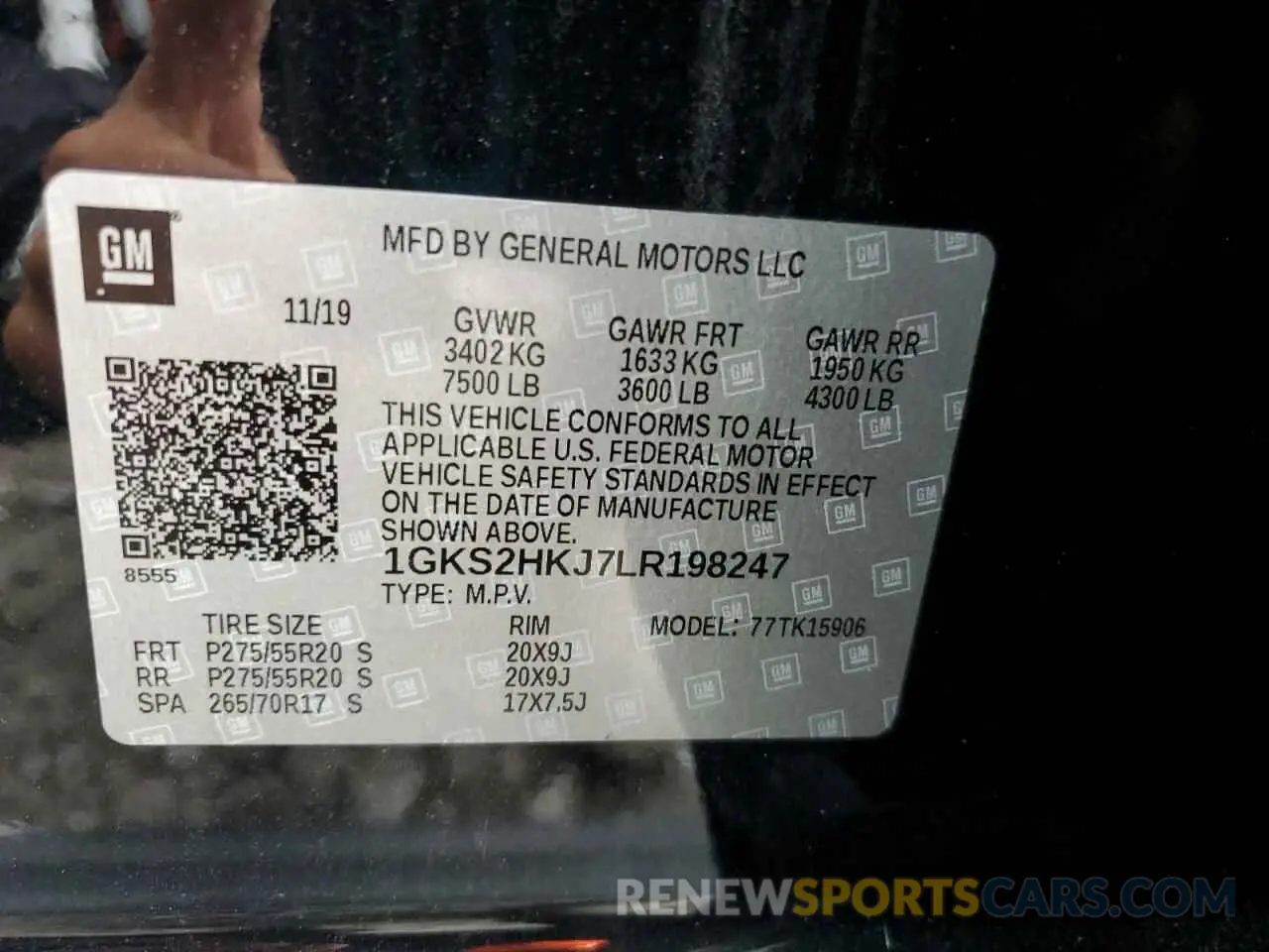14 fotografías del automóvil dañado 1GKS2HKJ7LR198247 GMC YUKON 2020