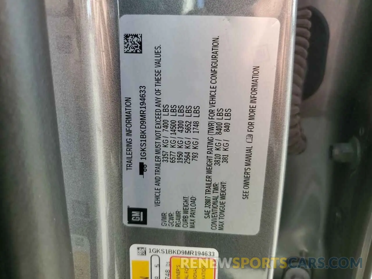 13 fotografías del automóvil dañado 1GKS1BKD9MR194633 GMC YUKON 2021
