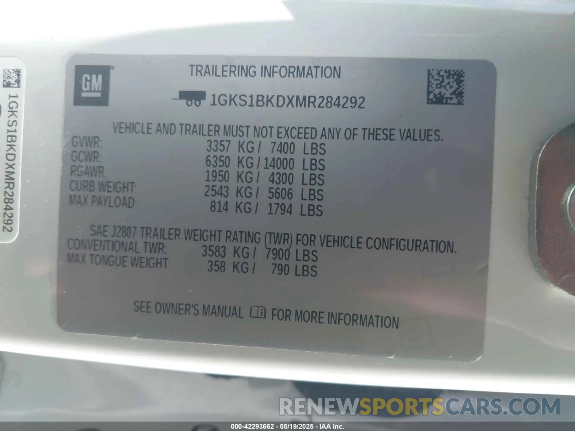 9 fotografías del automóvil dañado 1GKS1BKDXMR284292 GMC YUKON 2021