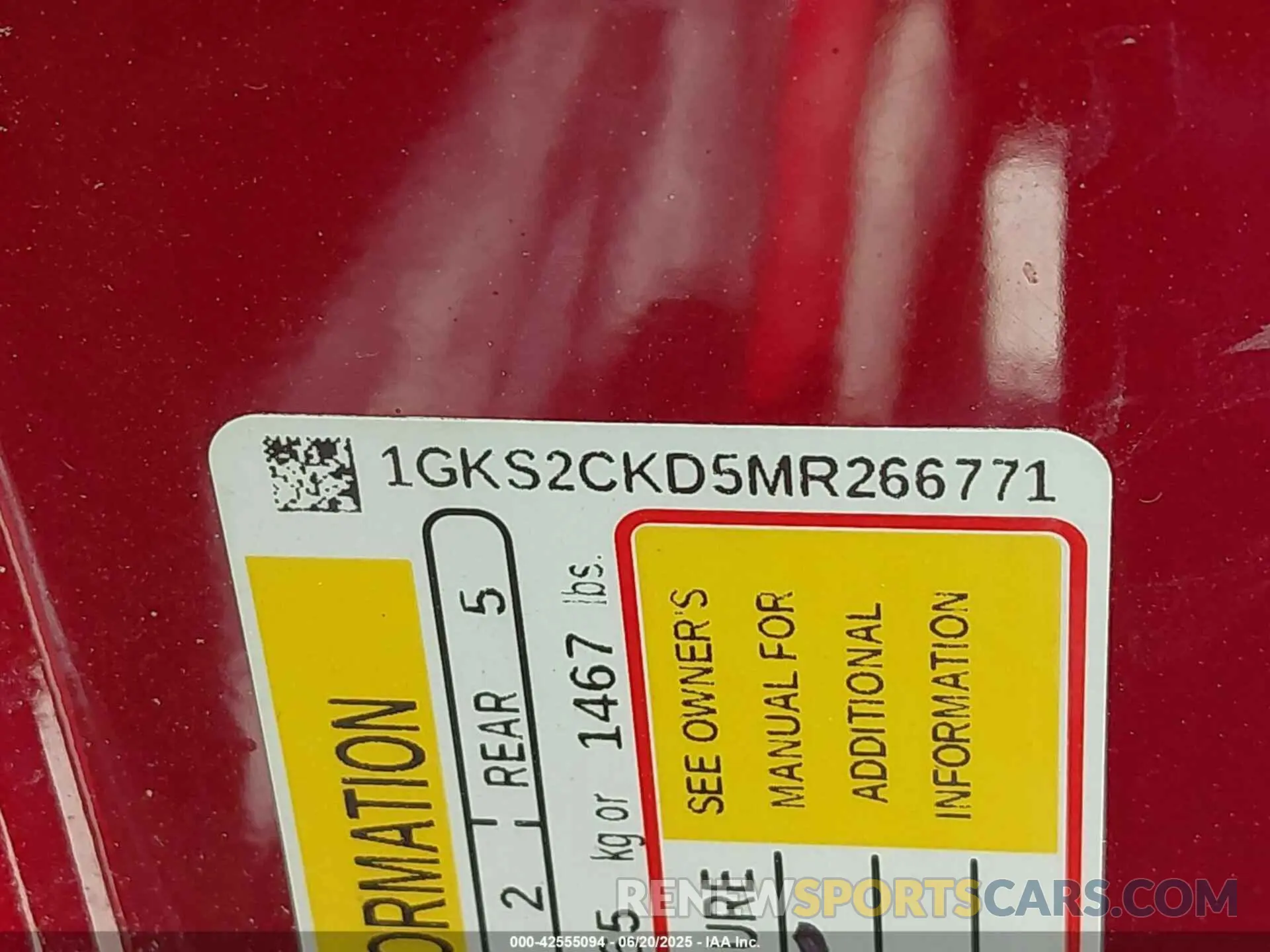 9 fotografías del automóvil dañado 1GKS2CKD5MR266771 GMC YUKON 2021