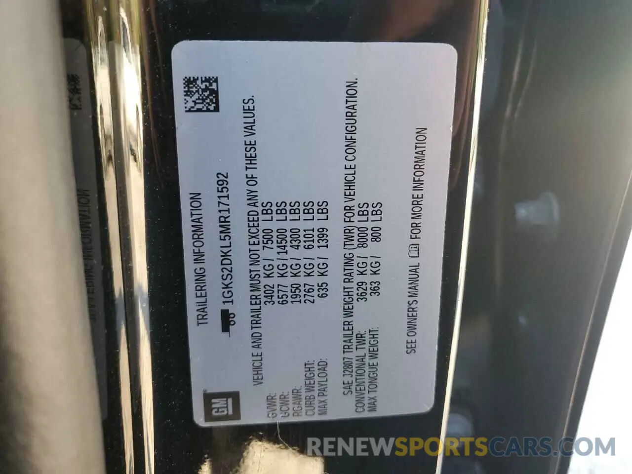 13 fotografías del automóvil dañado 1GKS2DKL5MR171592 GMC YUKON 2021