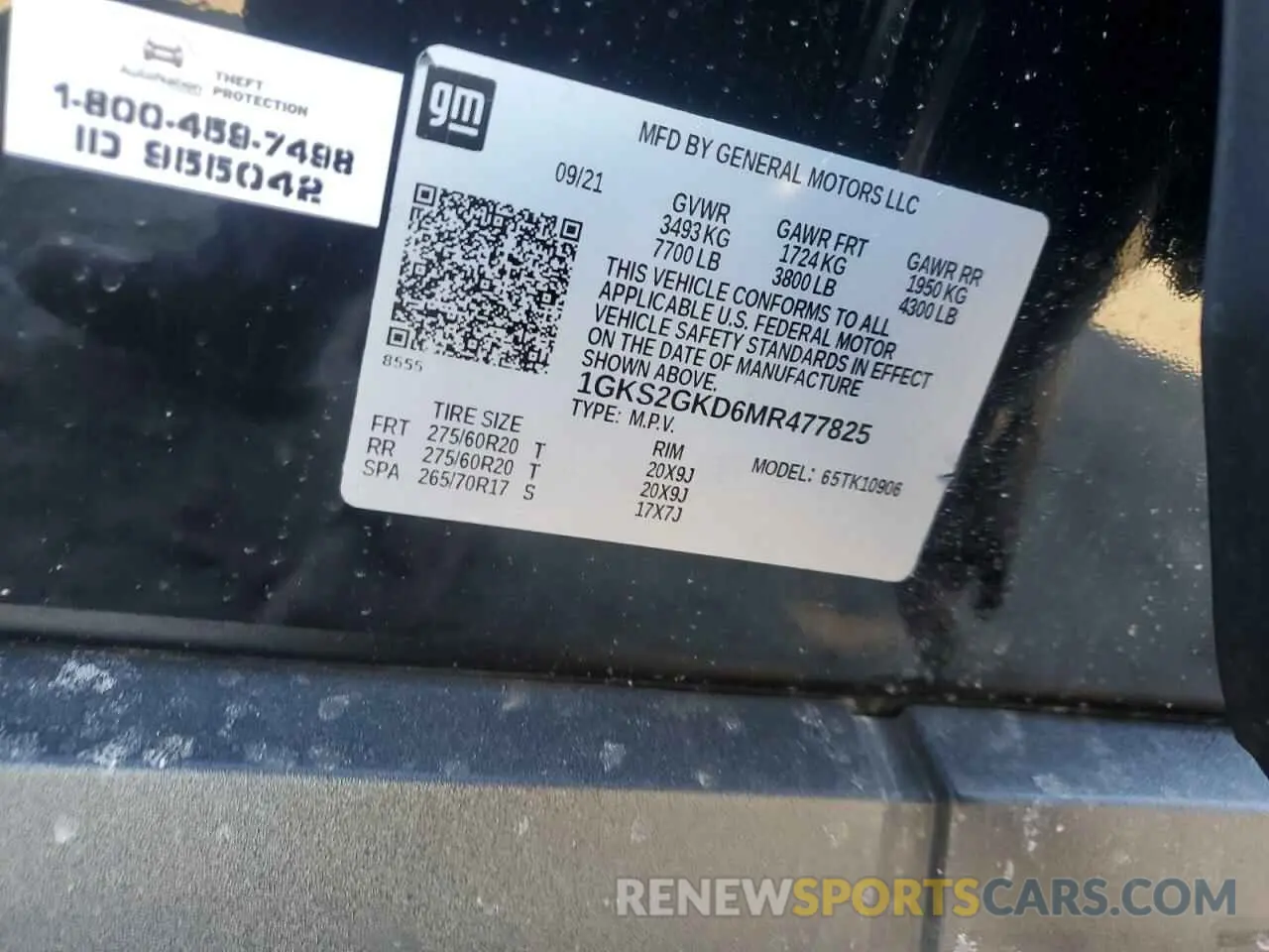 15 fotografías del automóvil dañado 1GKS2GKD6MR477825 GMC YUKON 2021