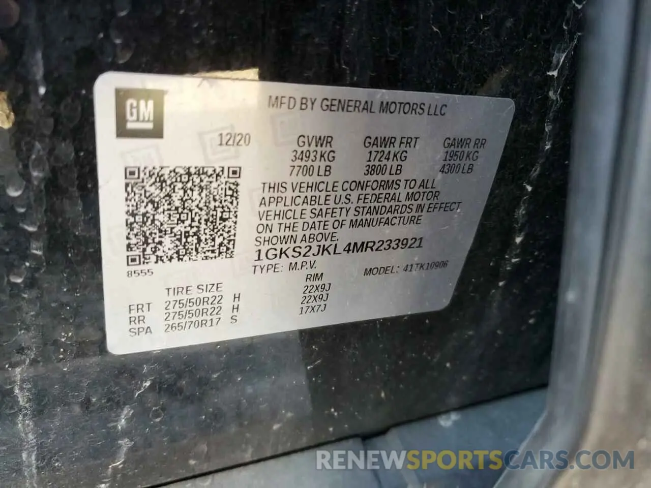 16 fotografías del automóvil dañado 1GKS2JKL4MR233921 GMC YUKON 2021