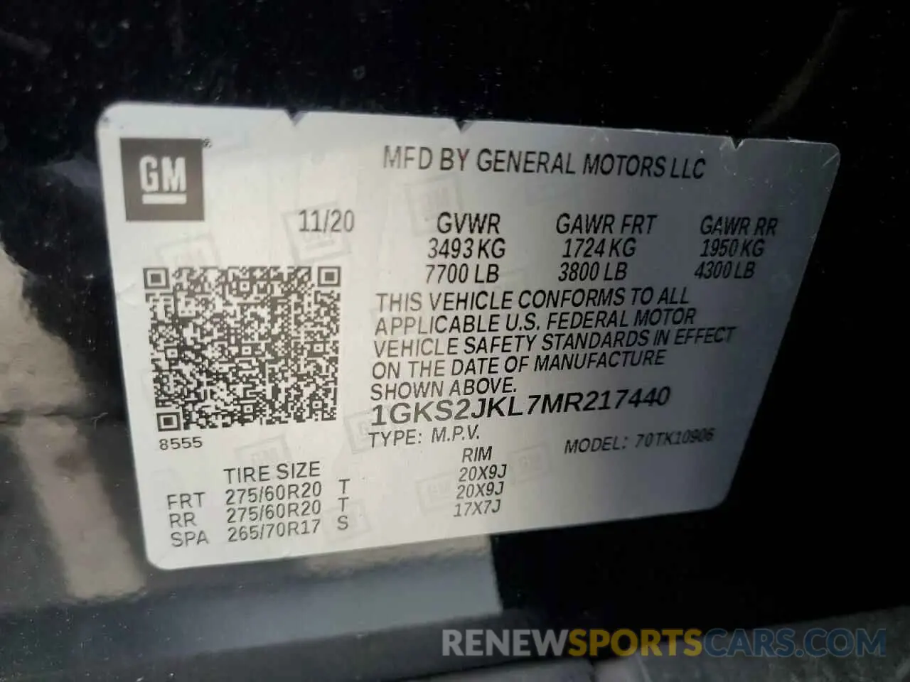 13 fotografías del automóvil dañado 1GKS2JKL7MR217440 GMC YUKON 2021