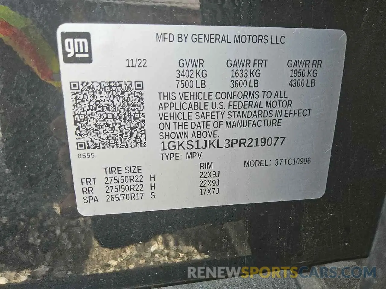13 fotografías del automóvil dañado 1GKS1JKL3PR219077 GMC YUKON 2023