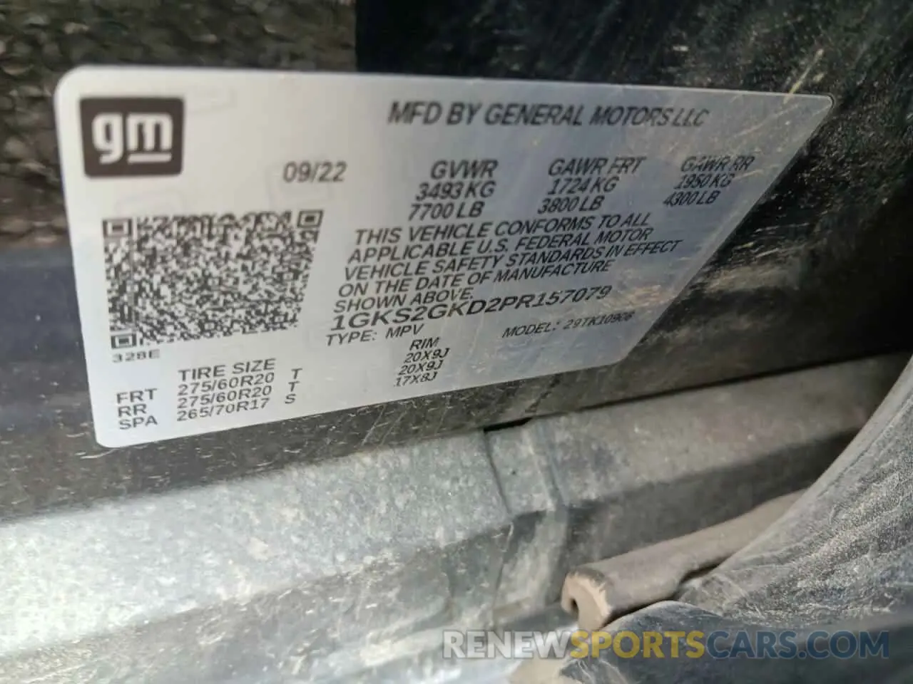12 fotografías del automóvil dañado 1GKS2GKD2PR157079 GMC YUKON 2023