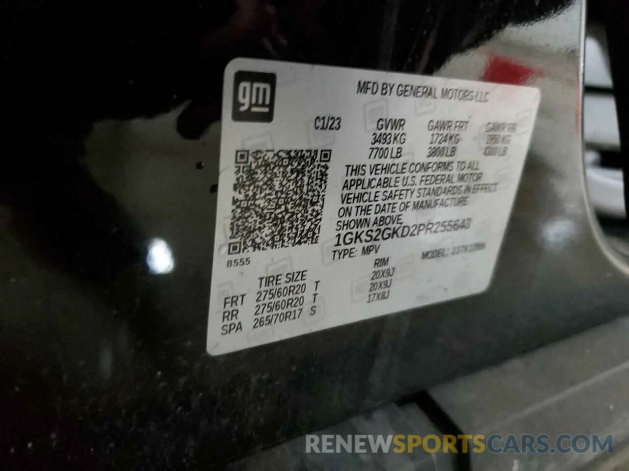 13 fotografías del automóvil dañado 1GKS2GKD2PR255643 GMC YUKON 2023