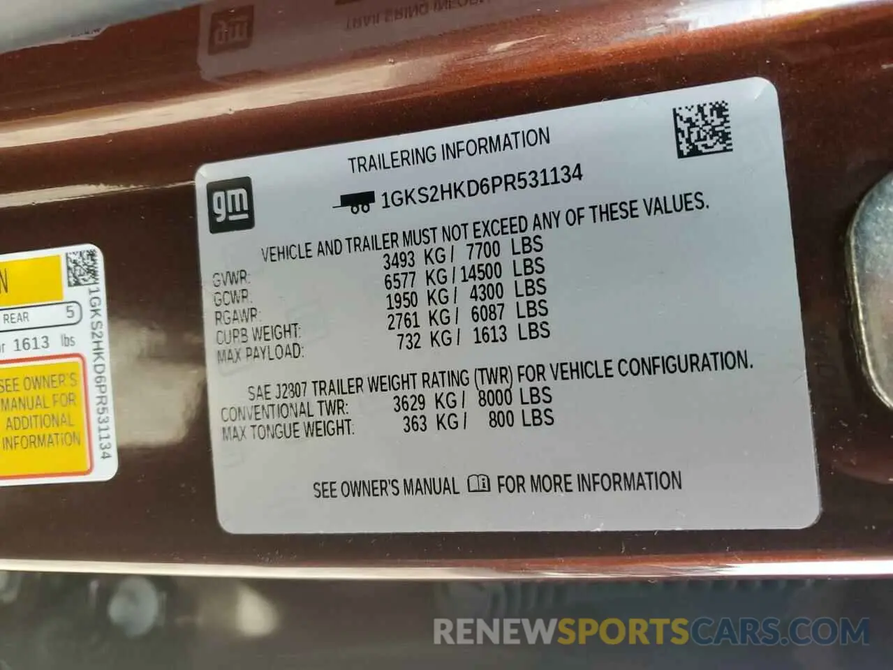 15 fotografías del automóvil dañado 1GKS2HKD6PR531134 GMC YUKON 2023