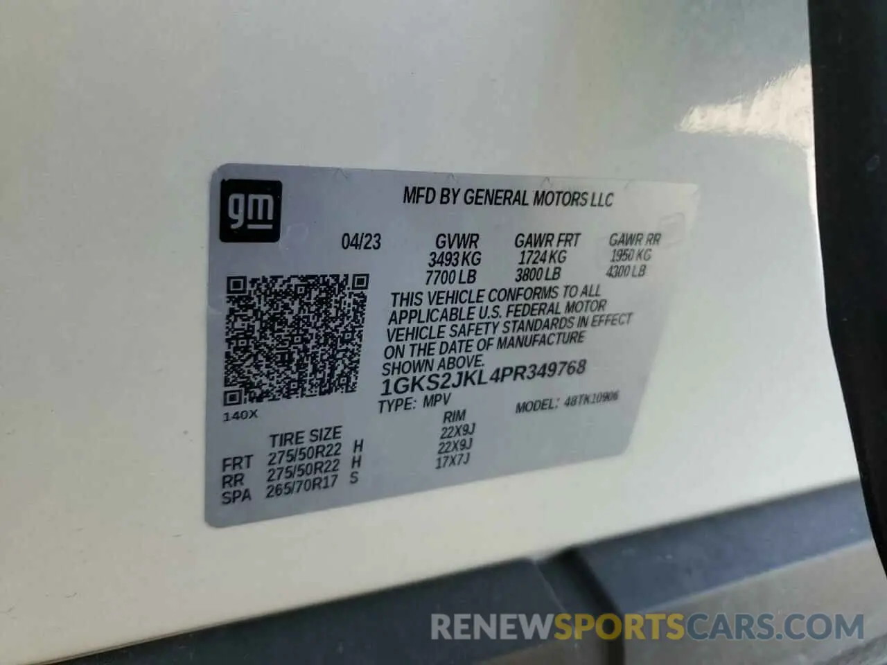 15 fotografías del automóvil dañado 1GKS2JKL4PR349768 GMC YUKON 2023