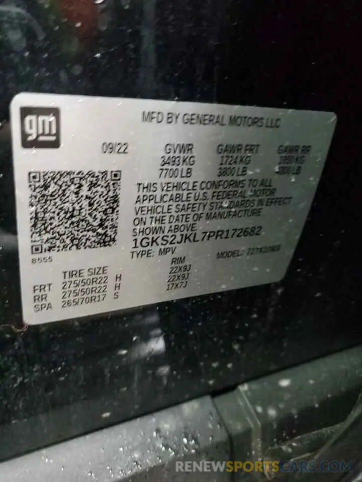 13 fotografías del automóvil dañado 1GKS2JKL7PR172682 GMC YUKON 2023