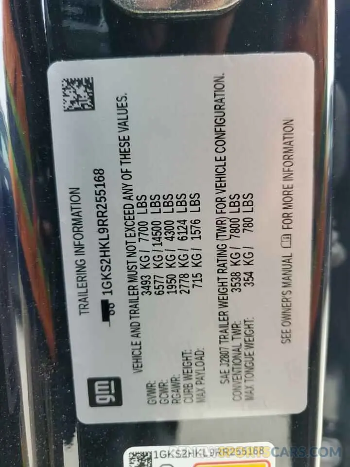13 fotografías del automóvil dañado 1GKS2HKL9RR255168 GMC YUKON 2024