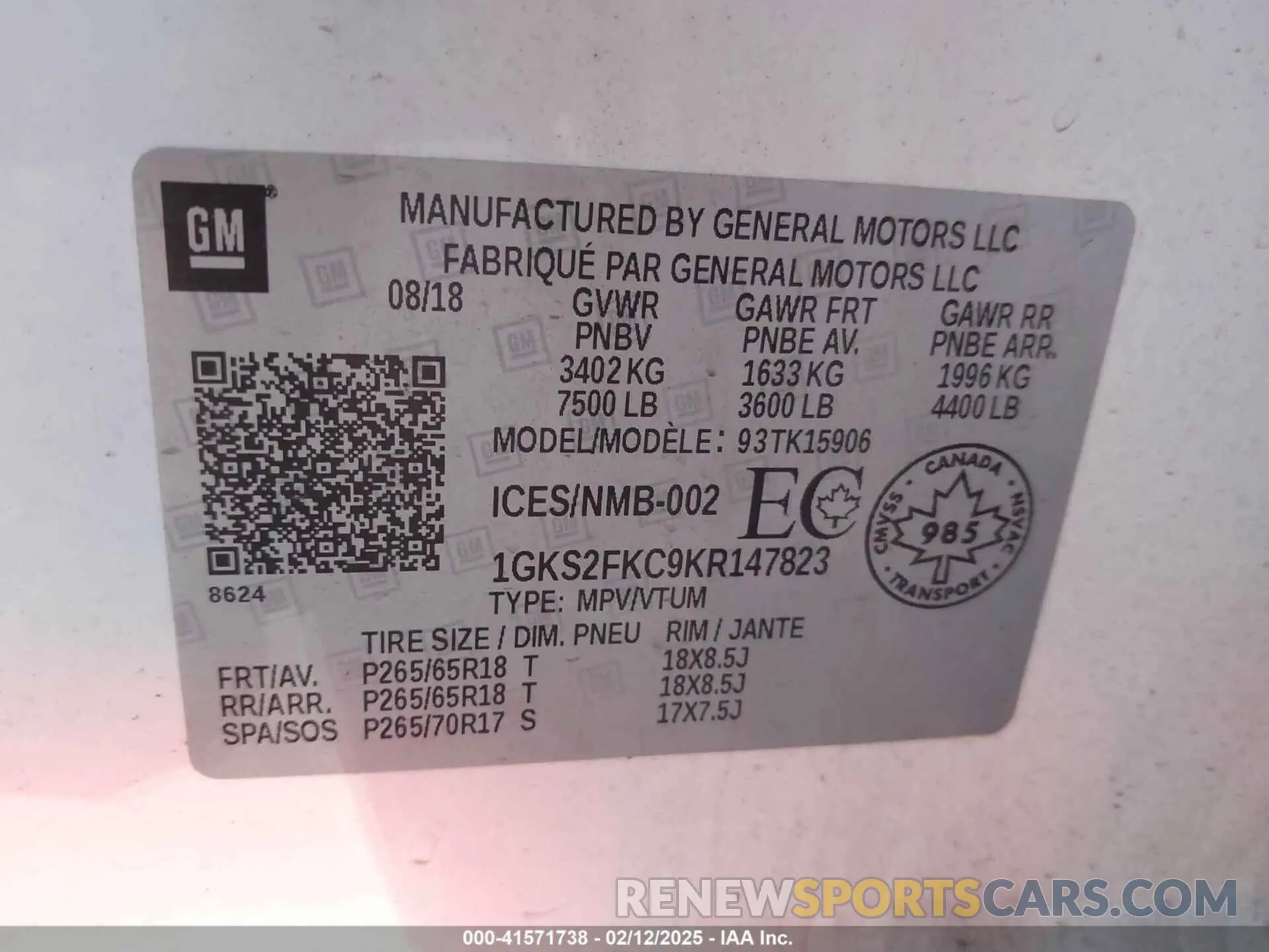 9 fotografías del automóvil dañado 1GKS2FKC9KR147823 GMC YUKON XL 2019