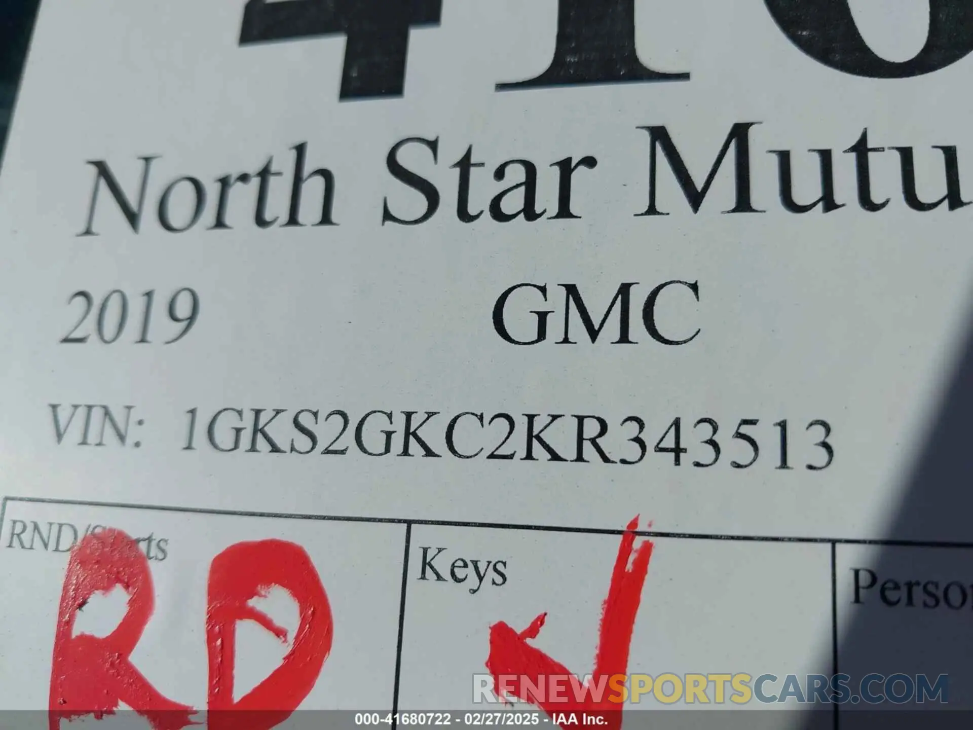 17 fotografías del automóvil dañado 1GKS2GKC2KR343513 GMC YUKON XL 2019