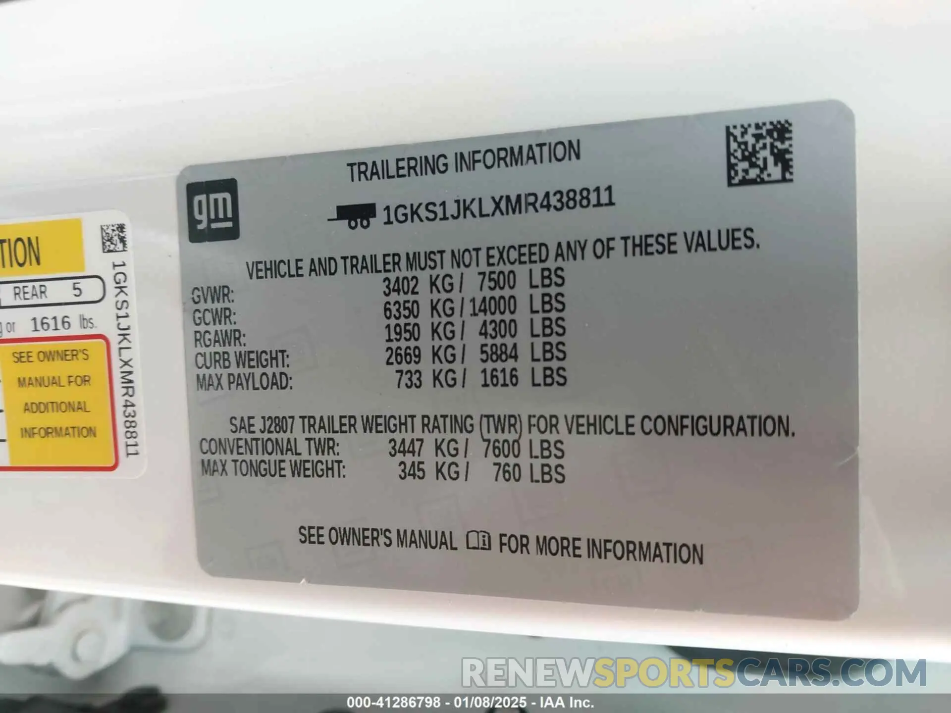9 fotografías del automóvil dañado 1GKS1JKLXMR438811 GMC YUKON XL 2021
