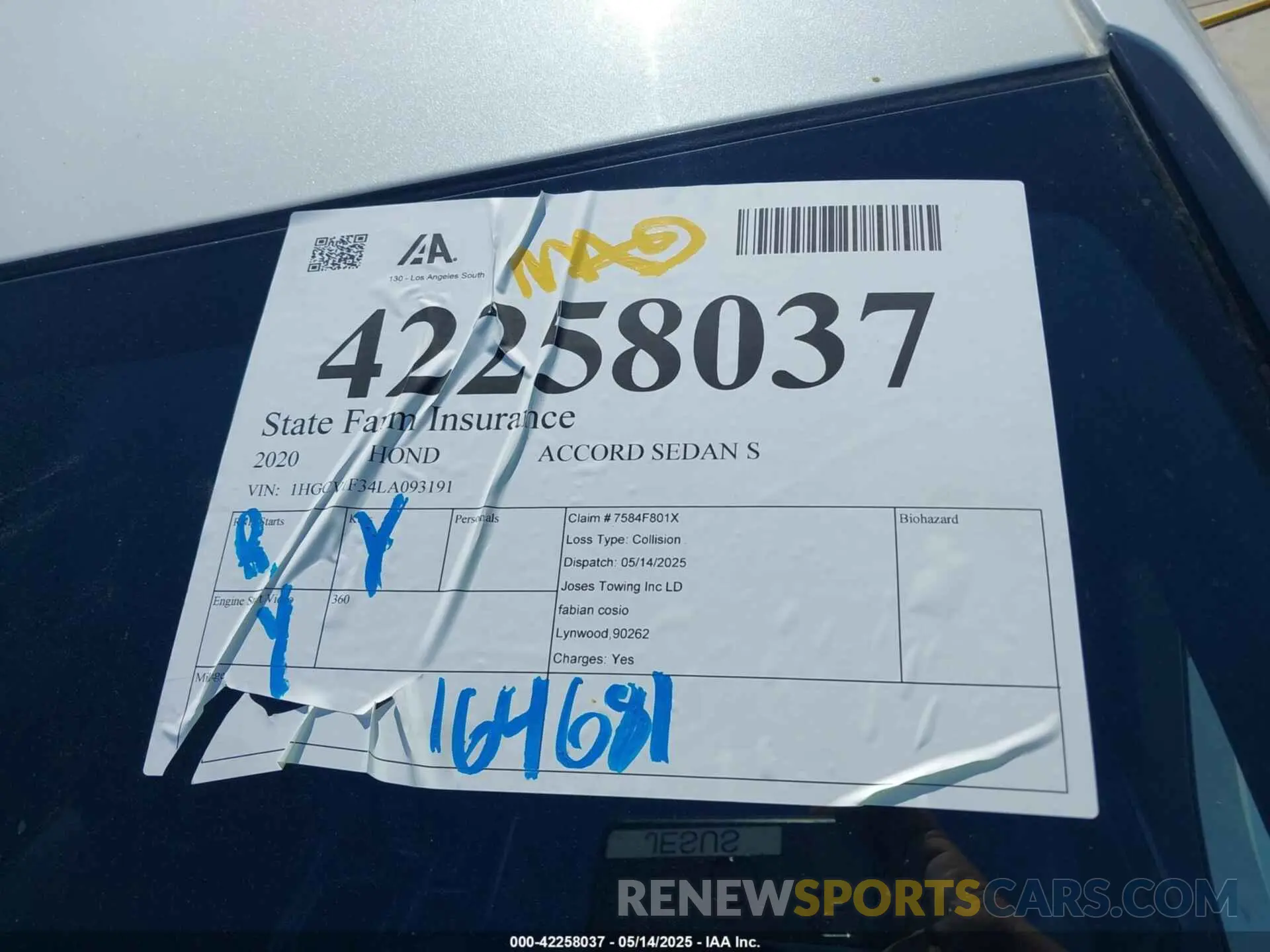 18 fotografías del automóvil dañado 1HGCV1F34LA093191 HONDA ACCORD 2020