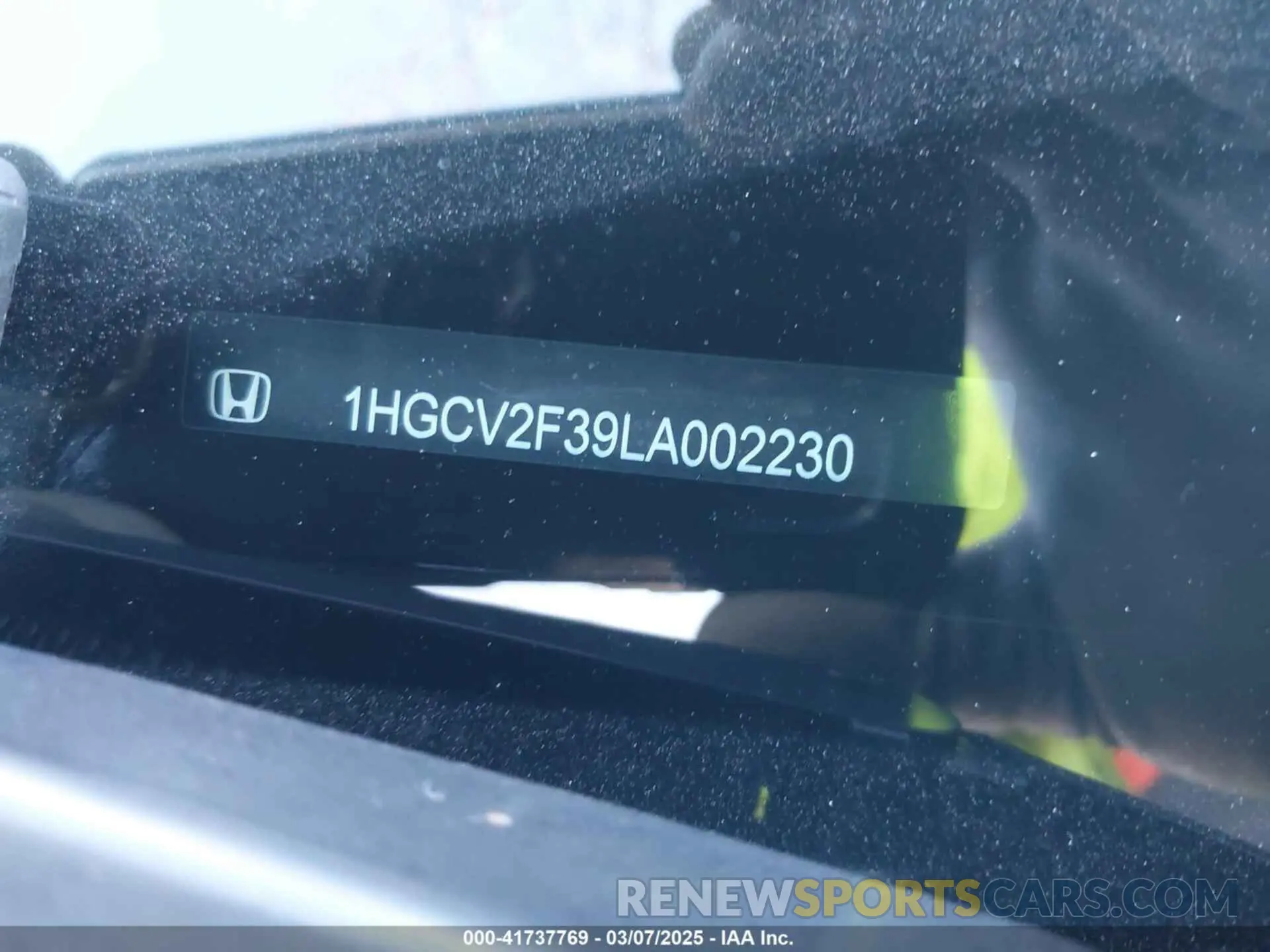 17 fotografías del automóvil dañado 1HGCV2F39LA002230 HONDA ACCORD 2020