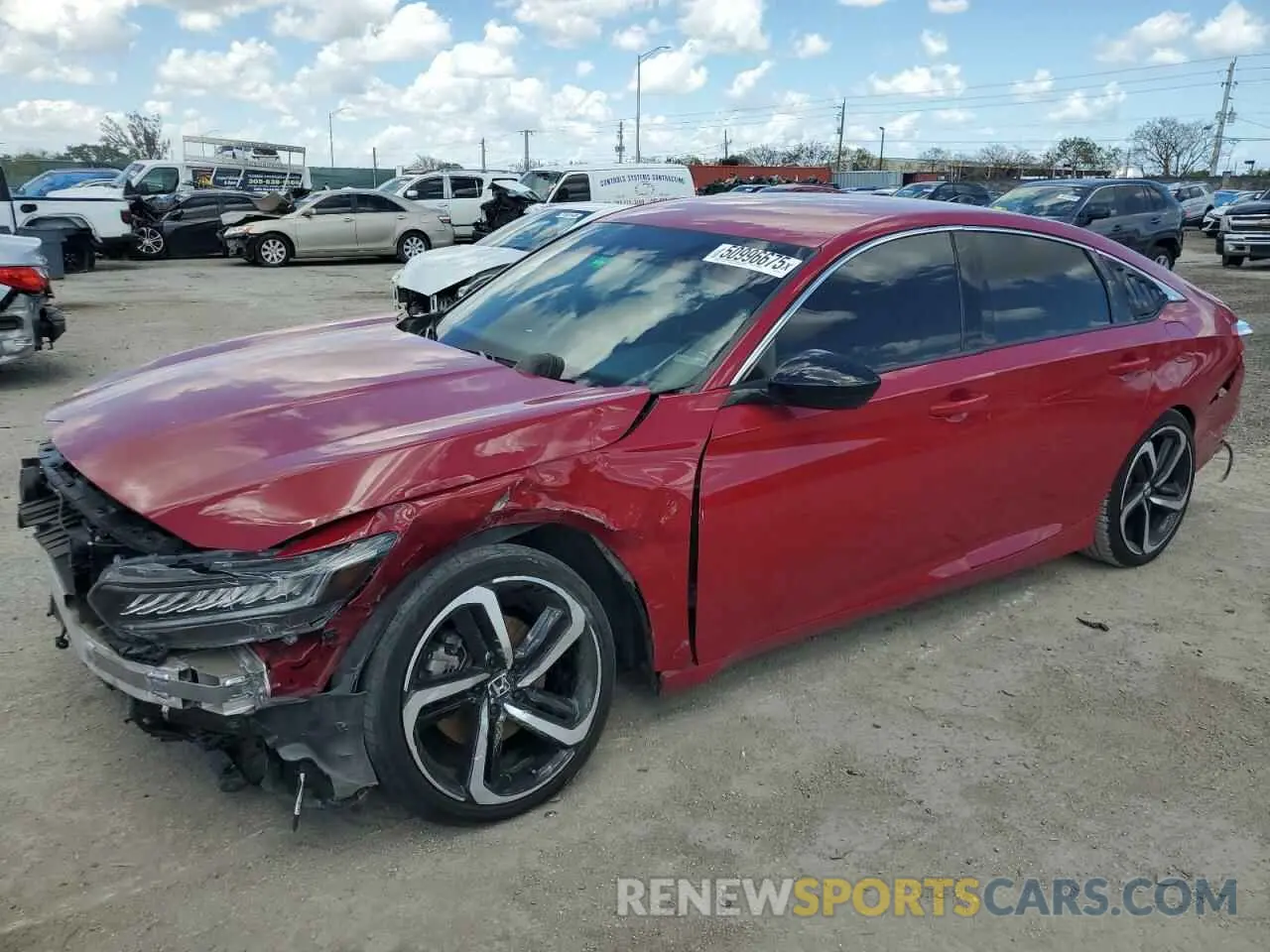 1 fotografías del automóvil dañado 1HGCV1F30MA054549 HONDA ACCORD 2021
