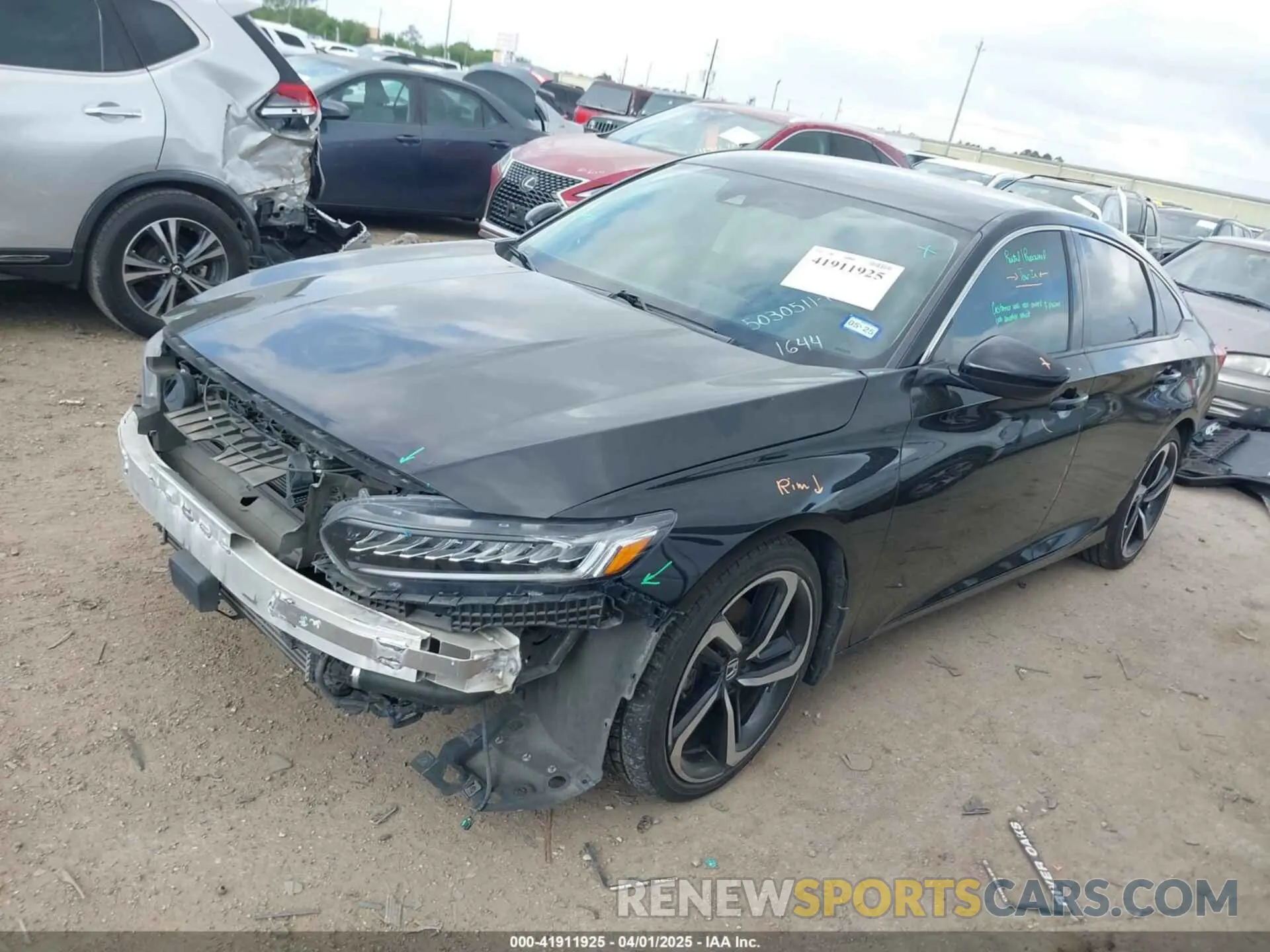 2 fotografías del automóvil dañado 1HGCV1F40MA051644 HONDA ACCORD 2021