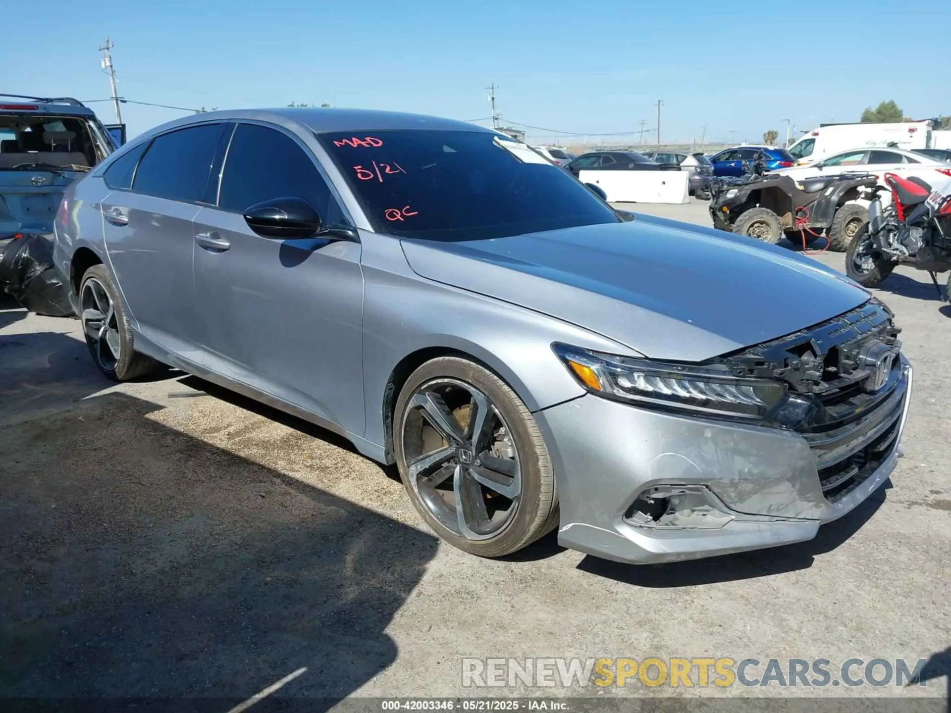 1 fotografías del automóvil dañado 1HGCV1F4XMA041705 HONDA ACCORD 2021