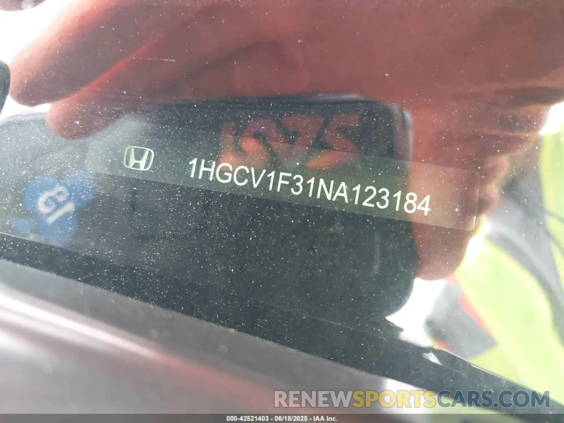 17 fotografías del automóvil dañado 1HGCV1F31NA123184 HONDA ACCORD 2022