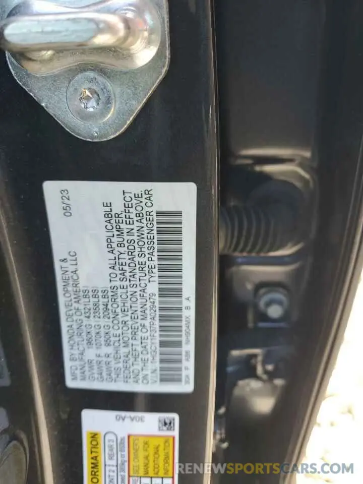 12 fotografías del automóvil dañado 1HGCY1F37PA029479 HONDA ACCORD 2023
