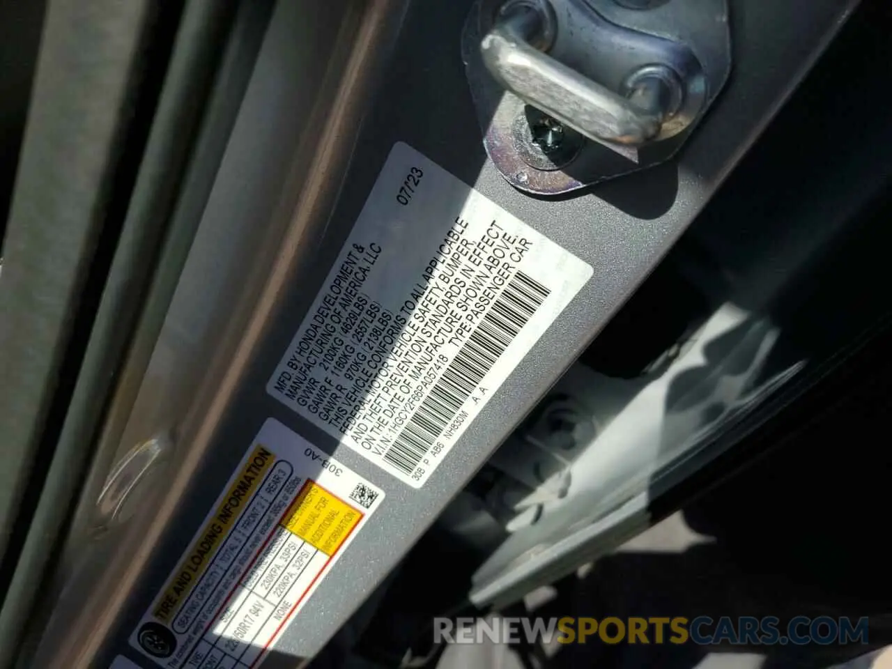 12 fotografías del automóvil dañado 1HGCY2F66PA057418 HONDA ACCORD 2023
