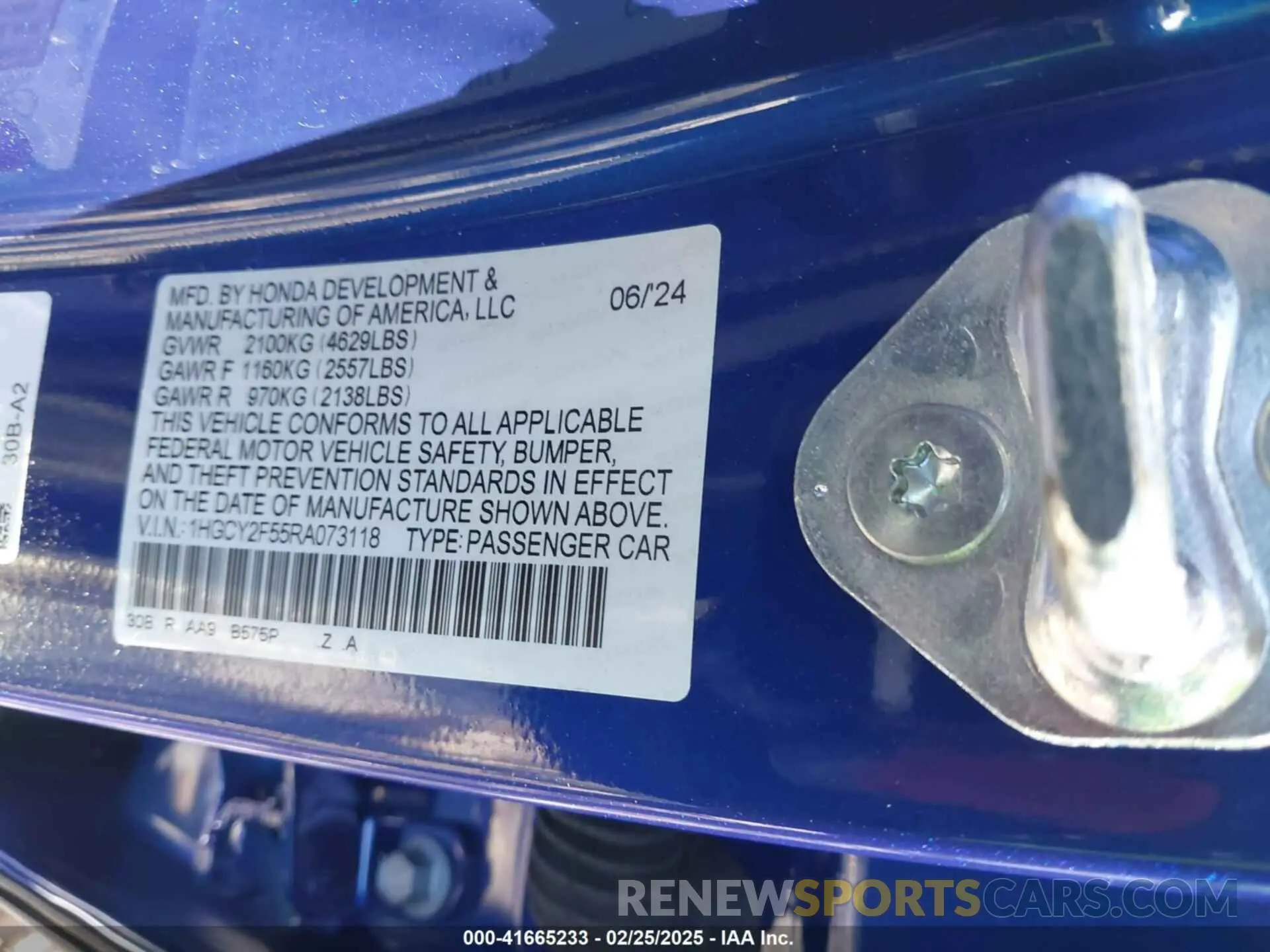 9 fotografías del automóvil dañado 1HGCY2F55RA073118 HONDA ACCORD 2024