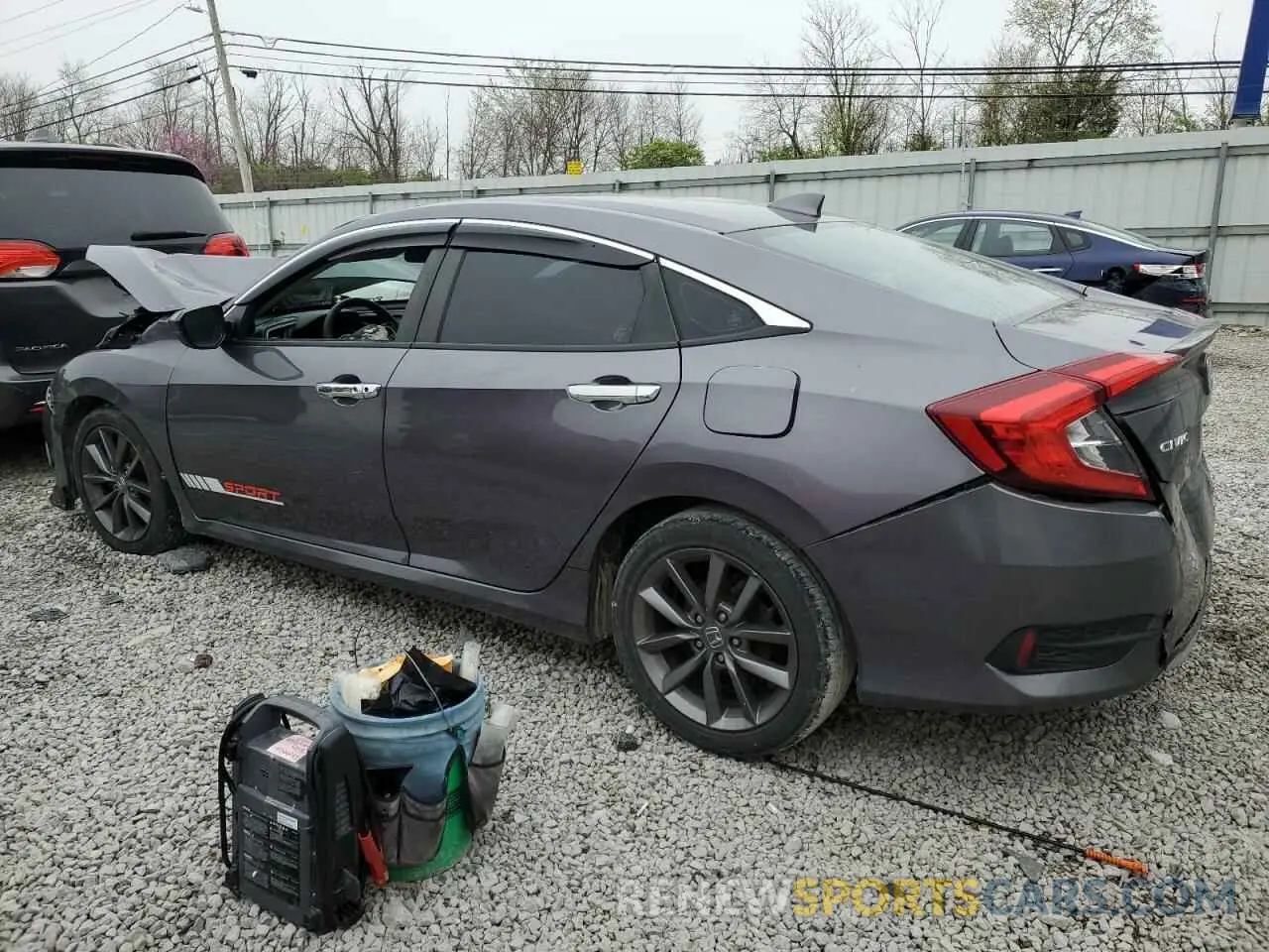 2 fotografías del automóvil dañado 19XFC1F36KE017341 HONDA CIVIC 2019