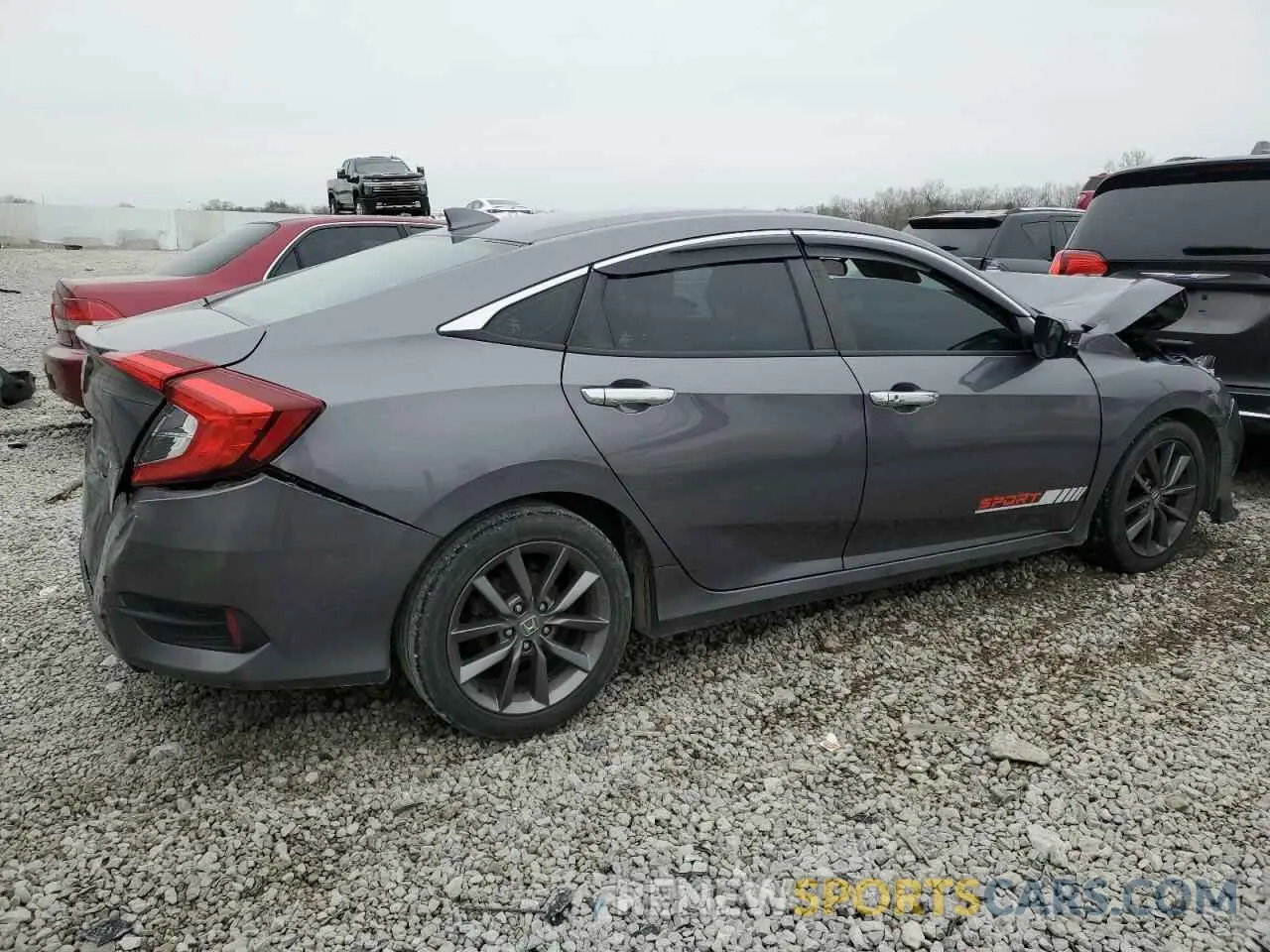 3 fotografías del automóvil dañado 19XFC1F36KE017341 HONDA CIVIC 2019