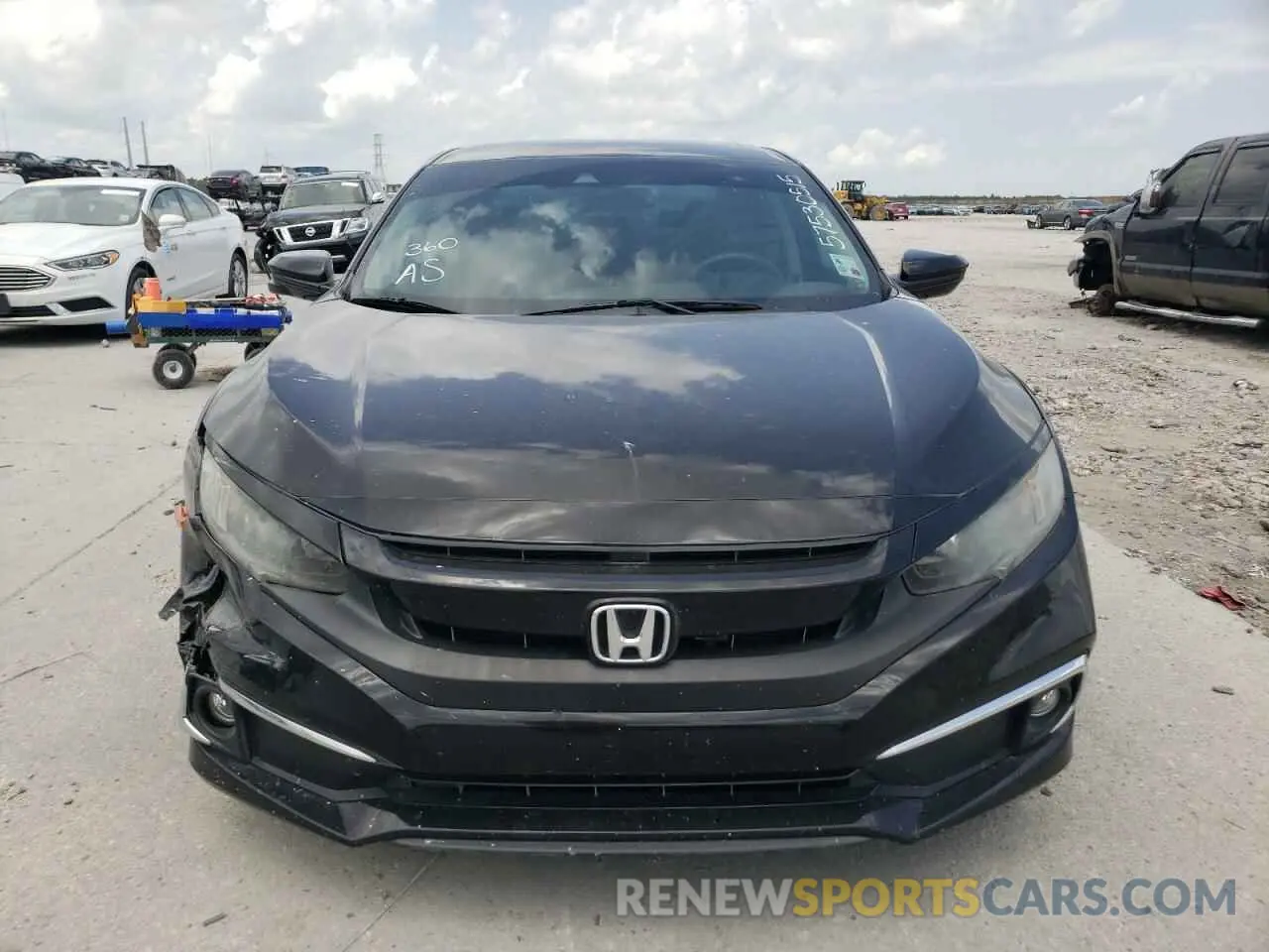 5 fotografías del automóvil dañado 19XFC1F37KE005232 HONDA CIVIC 2019