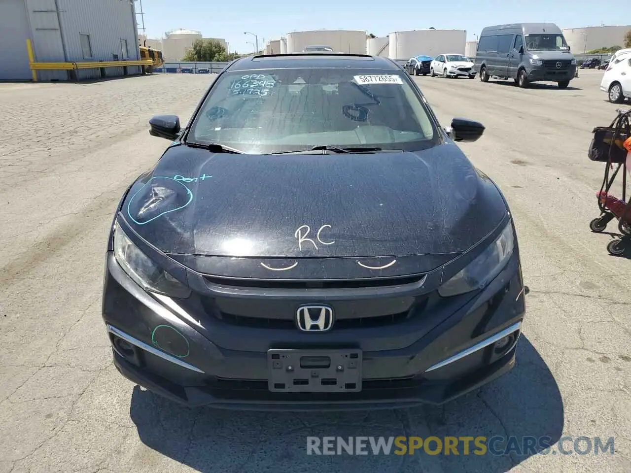 5 fotografías del automóvil dañado 19XFC1F37KE211456 HONDA CIVIC 2019