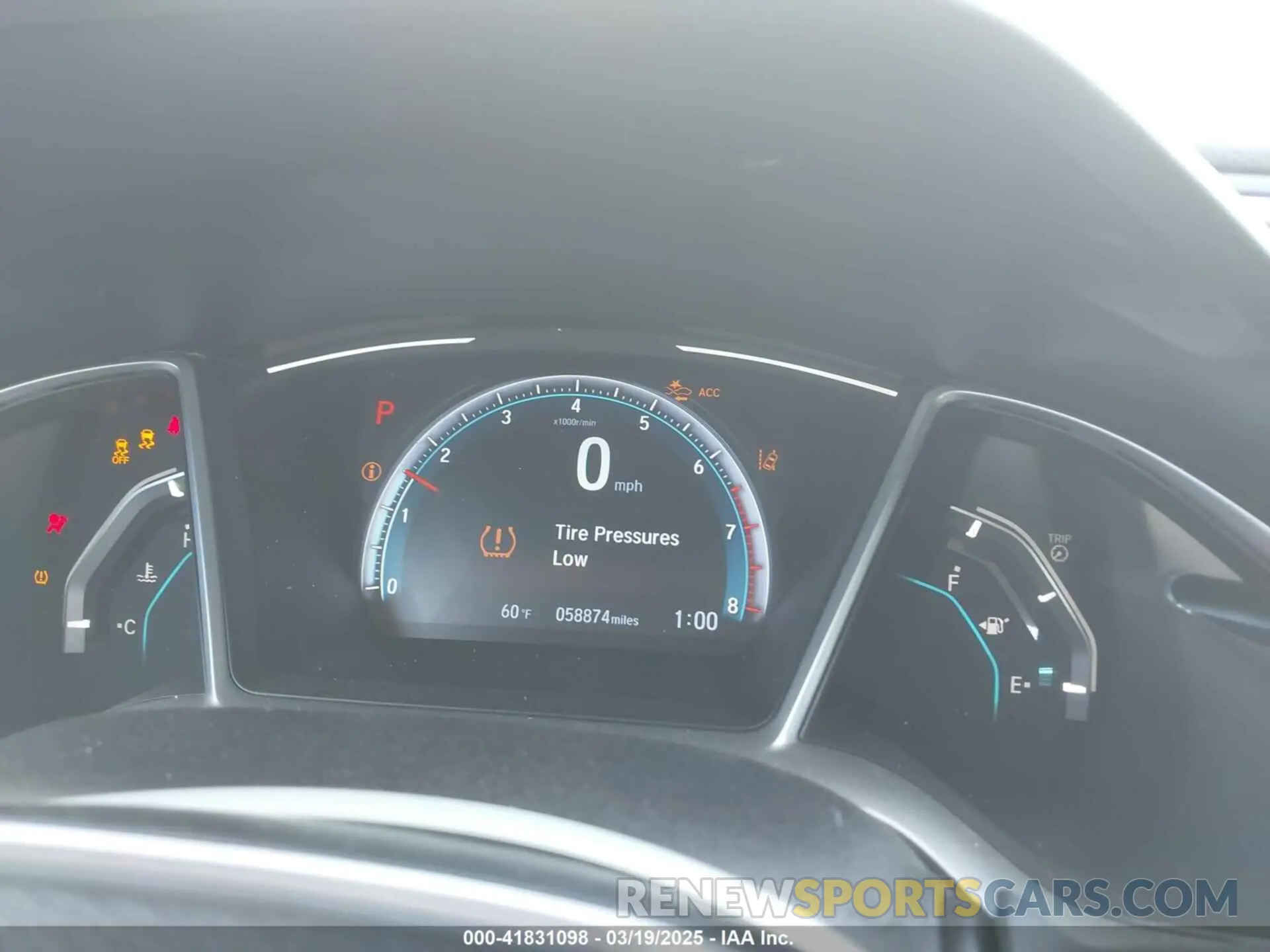 7 fotografías del automóvil dañado 19XFC1F38KE200790 HONDA CIVIC 2019