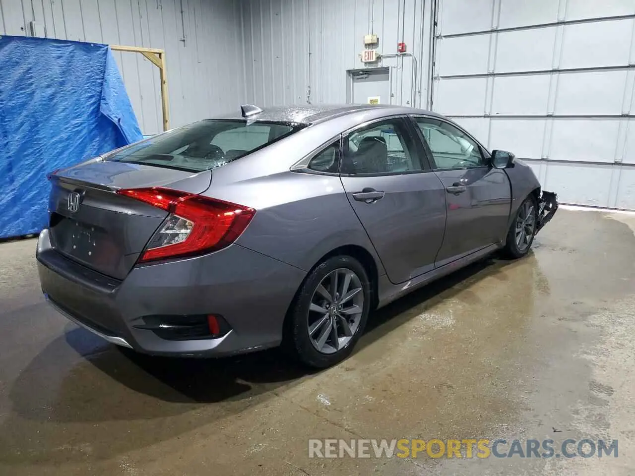 3 fotografías del automóvil dañado 19XFC1F3XKE004558 HONDA CIVIC 2019