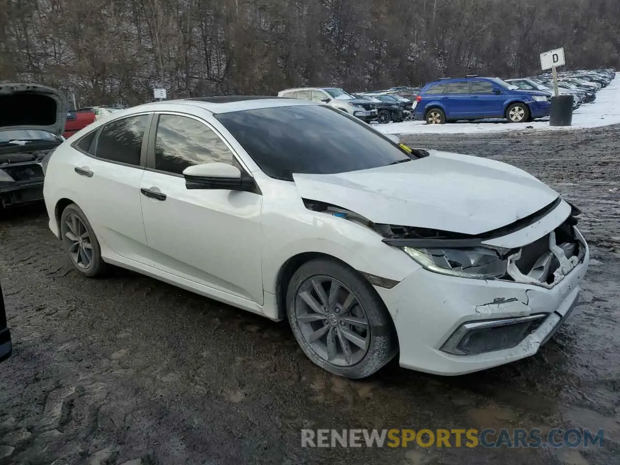 4 fotografías del automóvil dañado 19XFC1F7XKE203631 HONDA CIVIC 2019