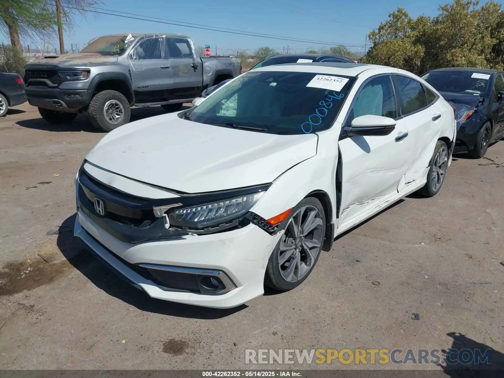 6 fotografías del automóvil dañado 19XFC1F90KE000846 HONDA CIVIC 2019