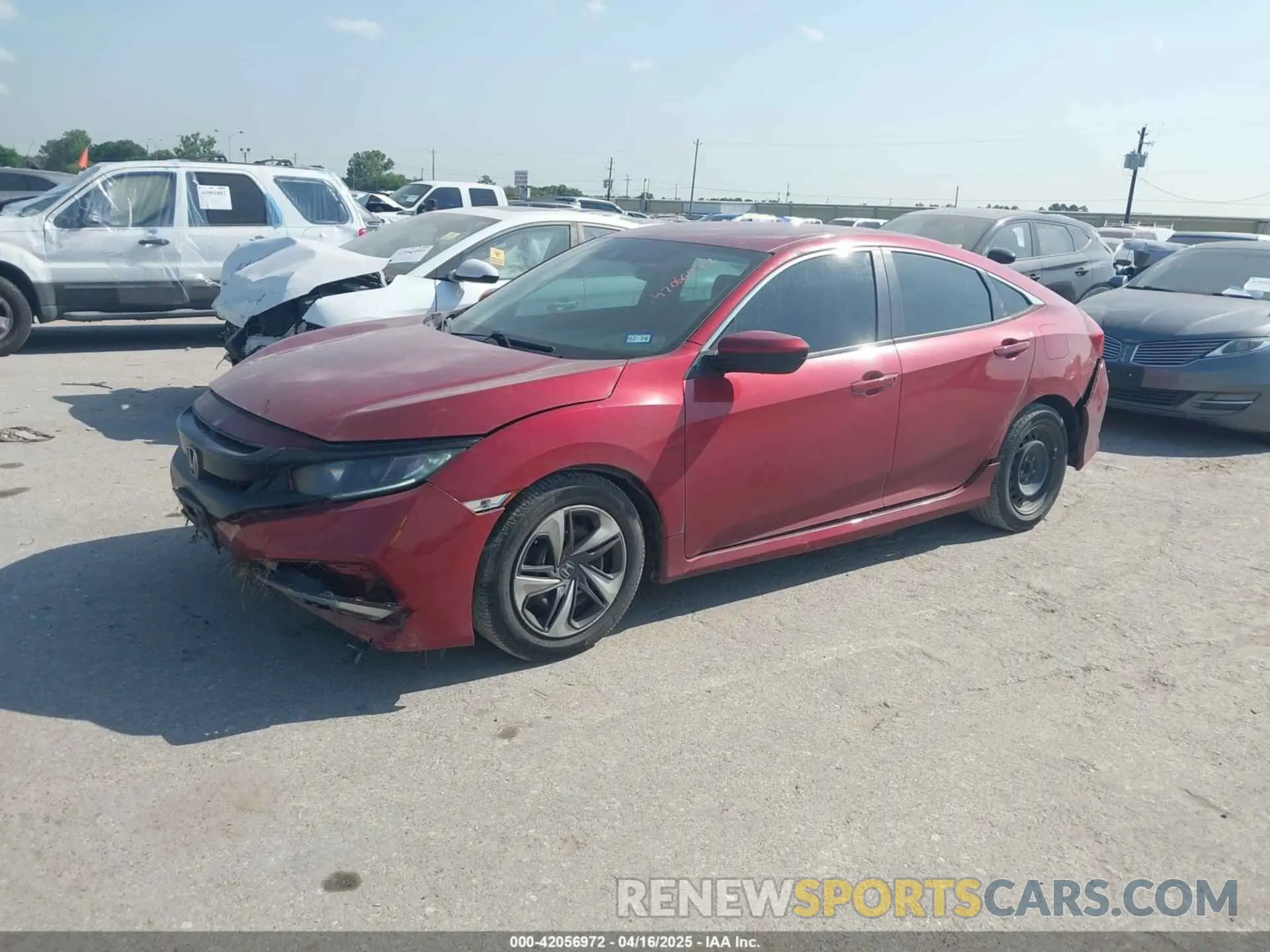 2 fotografías del automóvil dañado 19XFC2F60KE004665 HONDA CIVIC 2019