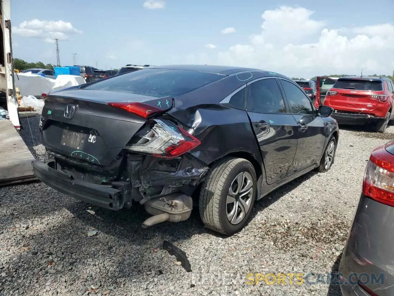 3 fotografías del automóvil dañado 19XFC2F61KE046505 HONDA CIVIC 2019