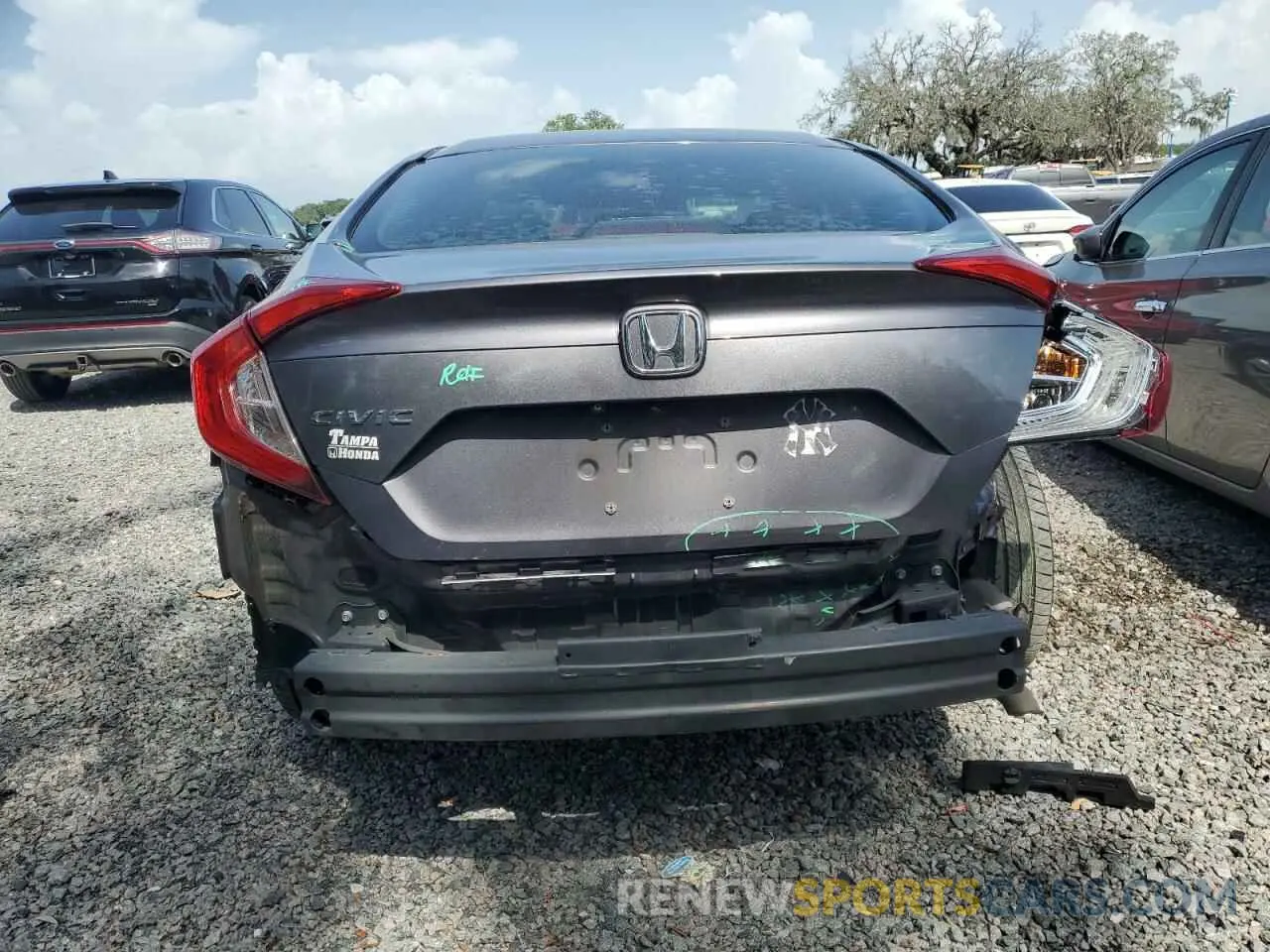 6 fotografías del automóvil dañado 19XFC2F61KE046505 HONDA CIVIC 2019