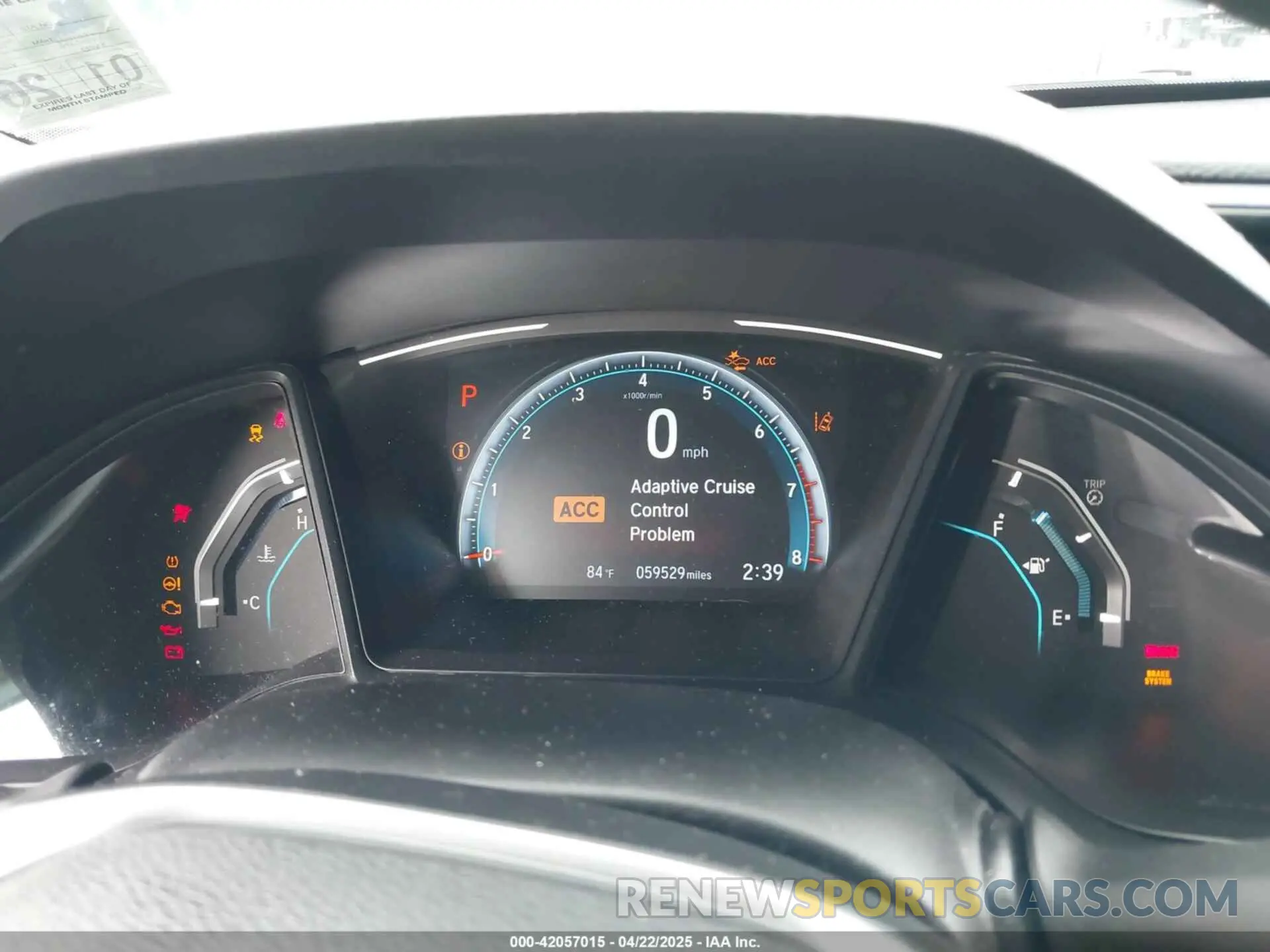 7 fotografías del automóvil dañado 19XFC2F61KE049212 HONDA CIVIC 2019