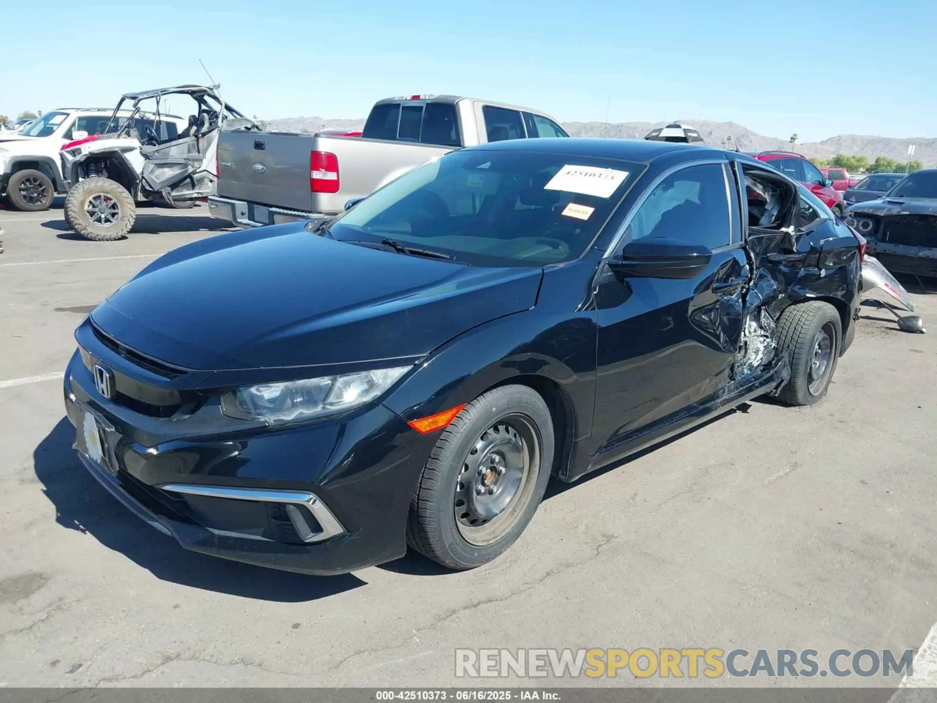 2 fotografías del automóvil dañado 19XFC2F62KE202213 HONDA CIVIC 2019